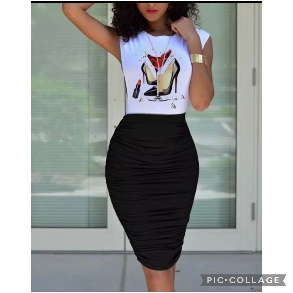 Cute Ruched Skirt & Top - Picture 2 of 5